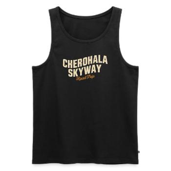 Aventure en voiture sur le Skyway de Cherohala - Débardeur bio Premium Homme - noir - Devant - Michal (187cm)