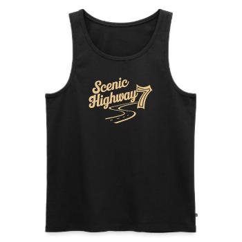 Scenic Highway 7 Adventure - Men's Premium Organic Tank Top - black - Front - Michal (187cm)