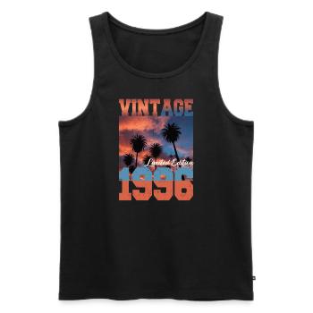 1996 Vintage Limited Edition Palmen Geboren 1996 - Männer Premium Bio Tank Top - Schwarz - Vorne - Michal (187cm)