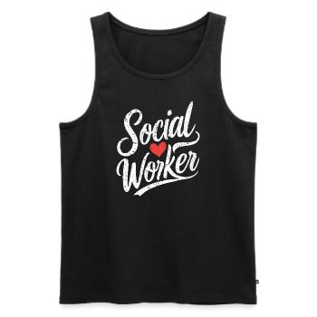 Social Worker Heart Social Work Love - Men's Premium Organic Tank Top - black - Front - Michal (187cm)