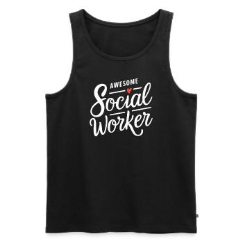 Awesome Social Worker Social Work Heart - Men's Premium Organic Tank Top - black - Front - Michal (187cm)