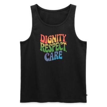 Social Worker Social Work Dignity, Respect, - Men's Premium Organic Tank Top - black - Front - AI Model Male 178 light (178cm)