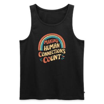Soziale Arbeit: Menschliche Verbindungen Zählen - Männer Premium Bio Tank Top - Schwarz - Vorne - Michal (187cm)