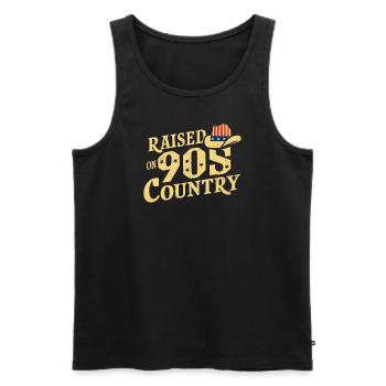 Raised On 90s Country Musik Retro Cowboyhut - Männer Premium Bio Tank Top - Schwarz - Vorne - Michal (187cm)