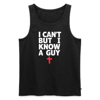 Je ne peux pas, mais je connais une croix de Jésus - Débardeur bio Premium Homme - noir - Devant - Michal (187cm)