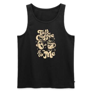 Barista - Talk Coffee To Me - Débardeur bio Premium Homme - noir - Devant - AI Model Male 178 light (178cm)