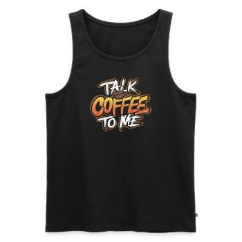 Talk Coffee To Me Barista Kunst - Männer Premium Bio Tank Top - Schwarz - Vorne - AI Model Male 178 light (178cm)