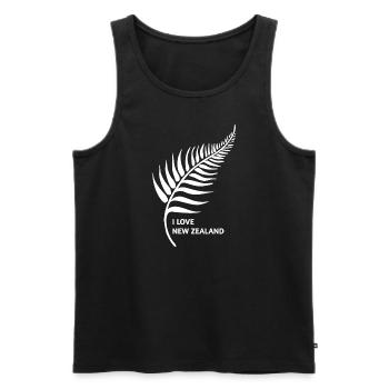 Ich Liebe Neuseeland Souvenir - New Zealand - Männer Premium Bio Tank Top - Schwarz - Vorne - Michal (187cm)