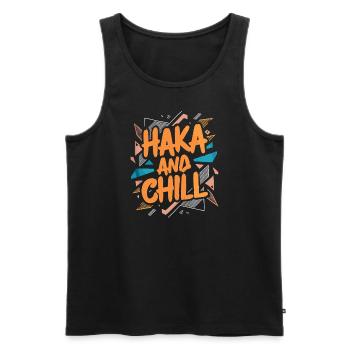 Haka And Chill New New Zealand Souvenir - Débardeur bio Premium Homme - noir - Devant - Michal (187cm)