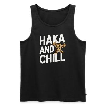 Haka Et Chill Nouvelle-Zélande Souvenir - Débardeur bio Premium Homme - noir - Devant - Michal (187cm)
