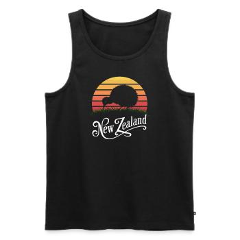 Conception souvenir de silhouette de kiwi de Nouvelle-Zélande - Débardeur bio Premium Homme - noir - Devant - Michal (187cm)