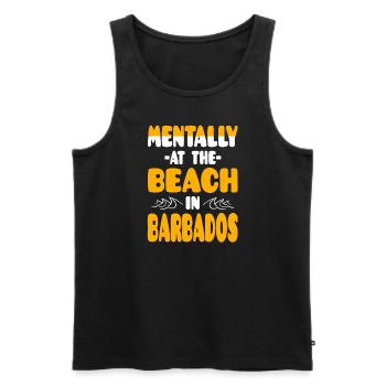 Mentalement à la plage à la Barbade - Débardeur bio Premium Homme - noir - Devant - Michal (187cm)