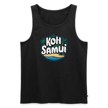 Koh Samui souvenir beach paradise - Men's Premium Organic Tank Top - black - Front - AI Model Male 178 light (178cm)