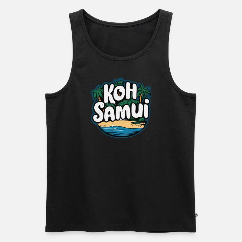 Koh Samui souvenir plage paradis - Débardeur bio Premium Homme - noir