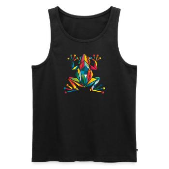 Colorful Geometric Frog Art - Men's Premium Organic Tank Top - black - Front - AI Model Male 178 light (178cm)