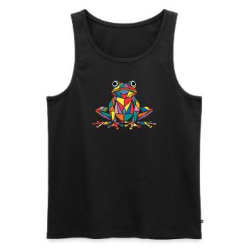 Colorful Geometric Frog Geometric Reptiles - Men's Premium Organic Tank Top - black - Front - AI Model Male 178 light (178cm)