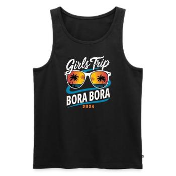 Voyage entre filles Bora Bora 2024 - Débardeur bio Premium Homme - noir - Devant - AI Model Male 178 light (178cm)