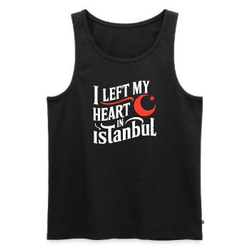 I Left My Heart In Istanbul Souvenir - Men's Premium Organic Tank Top - black - Front - Michal (187cm)