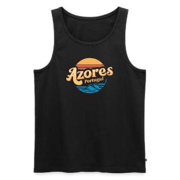 Azores Portugal Souvenir Retro Design - Men's Premium Organic Tank Top - black - Front - AI Model Male 178 light (178cm)