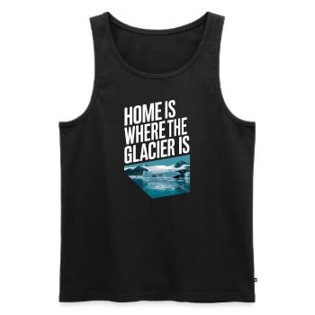 Home is where the glacier is - Iceland Souvenir - Men's Premium Organic Tank Top - black - Front - Michal (187cm)