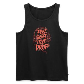 Feel The Beat Love The Drop DJ Music - Men's Premium Organic Tank Top - black - Front - AI Model Male 178 light (178cm)
