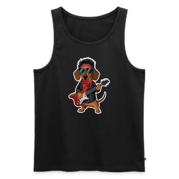Dackel In Kostümen Rock Bandana - Männer Premium Bio Tank Top - Schwarz - Vorne - Michal (187cm)