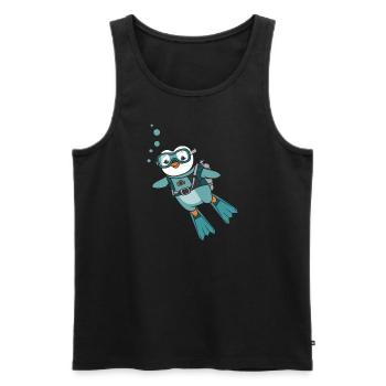 Süßer Pinguin Taucher Illustration - Männer Premium Bio Tank Top - Schwarz - Vorne - AI Model Male 178 light (178cm)