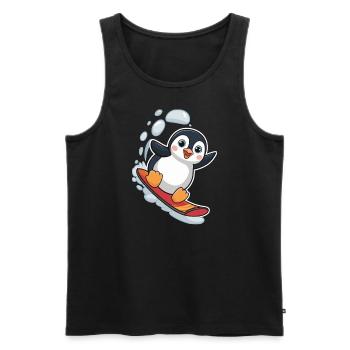 Snowboard Pingouin Snowboarder Mignon - Débardeur bio Premium Homme - noir - Devant - Michal (187cm)