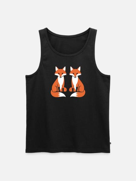 Two Foxes Fox Artistic Design - Men's Premium Organic Tank Top - black