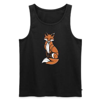 Fox Artistic Design in Brown and White - Men's Premium Organic Tank Top - black - Front - AI Model Male 178 light (178cm)