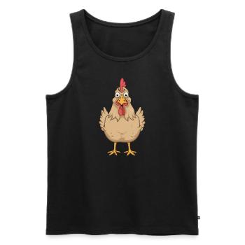 Lustiges Huhn Comic Zeichnung Spaß - Männer Premium Bio Tank Top - Schwarz - Vorne - AI Model Male 178 light (178cm)
