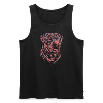 Rottweiler dessin abstrait chien illustration - Débardeur bio Premium Homme - noir - Devant - AI Model Male 178 light (178cm)