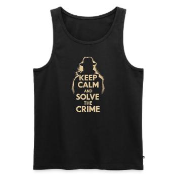 Gardez votre calme et résolvez le mystère du crime et du meurtre - Débardeur bio Premium Homme - noir - Devant - AI Model Male 178 light (178cm)