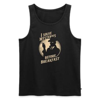 I solve mysteries before breakfast Murder - Men's Premium Organic Tank Top - black - Front - Michal (187cm)