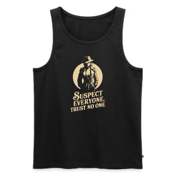 Verdächtige Jeden, Traue Keinem - Murder Mystery - Männer Premium Bio Tank Top - Schwarz - Vorne - AI Model Male 178 light (178cm)