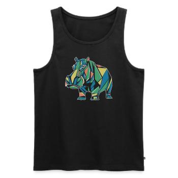 Buntes Geometrisches Nilpferd Design - Männer Premium Bio Tank Top - Schwarz - Vorne - AI Model Male 178 light (178cm)