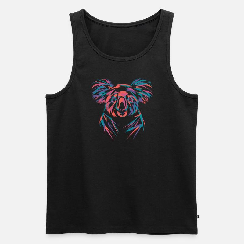 Farbintensiver Koala im Neondesign - Männer Premium Bio Tank Top - Schwarz