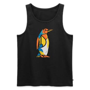 Bunter Pinguin Geometrisches Kunstwerk - Männer Premium Bio Tank Top - Schwarz - Vorne - AI Model Male 178 light (178cm)