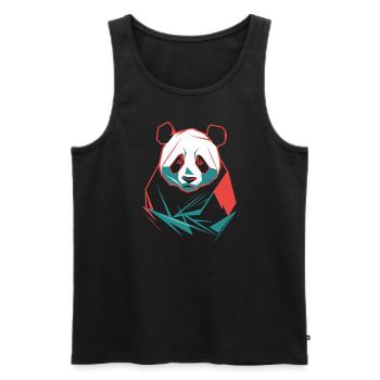 Abstract Panda with Modern Colors - Men's Premium Organic Tank Top - black - Front - AI Model Male 178 light (178cm)