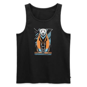 Abstract Polar Bear In Geometric Shapes - Men's Premium Organic Tank Top - black - Front - Michal (187cm)