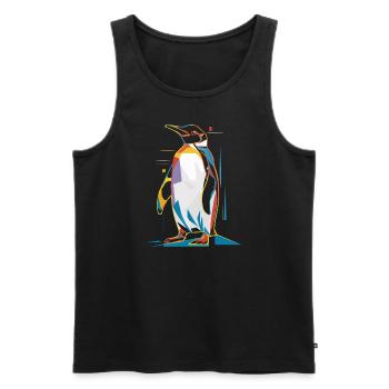 Colorful Geometric Penguin - Men's Premium Organic Tank Top - black - Front - AI Model Male 178 light (178cm)