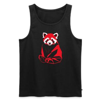 Geometric Red Panda Artwork - Men's Premium Organic Tank Top - black - Front - AI Model Male 178 light (178cm)