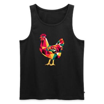 Geometric Farm Animal Graphic Chicken - Men's Premium Organic Tank Top - black - Front - AI Model Male 178 light (178cm)