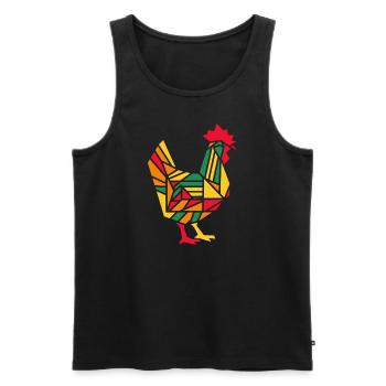 Colorful Geometric Farm Animal Graphic Rooster - Men's Premium Organic Tank Top - black - Front - AI Model Male 178 light (178cm)