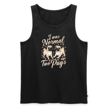 I was normal in front of two boobs - Men's Premium Organic Tank Top - black - Front - Michal (187cm)