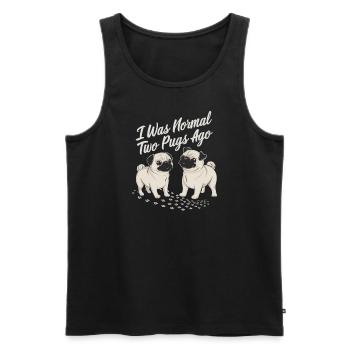 I was normal in front of two boobs - Men's Premium Organic Tank Top - black - Front - Michal (187cm)