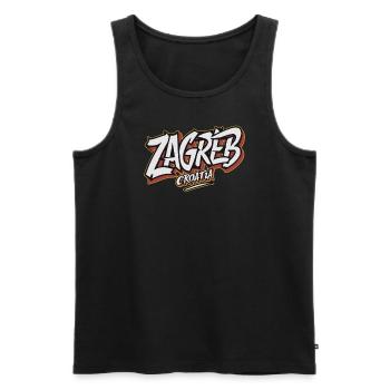 Zagreb Croatia Souvenir - Men's Premium Organic Tank Top - black - Front - AI Model Male 178 light (178cm)
