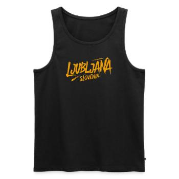 Souvenir de Ljubljana Slovénie - Débardeur bio Premium Homme - noir - Devant - Michal (187cm)