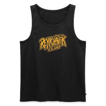 Reykjavík Islande Souvenir Design - Débardeur bio Premium Homme - noir - Devant - AI Model Male 178 light (178cm)