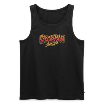 Stockholm Suède Souvenir Design - Débardeur bio Premium Homme - noir - Devant - Michal (187cm)